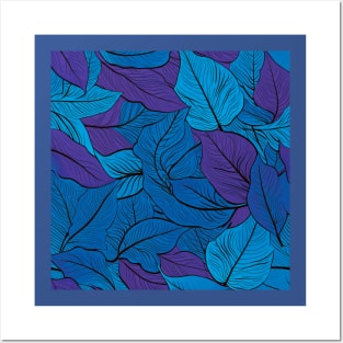 Blue and Purple Leaves Posters and Art